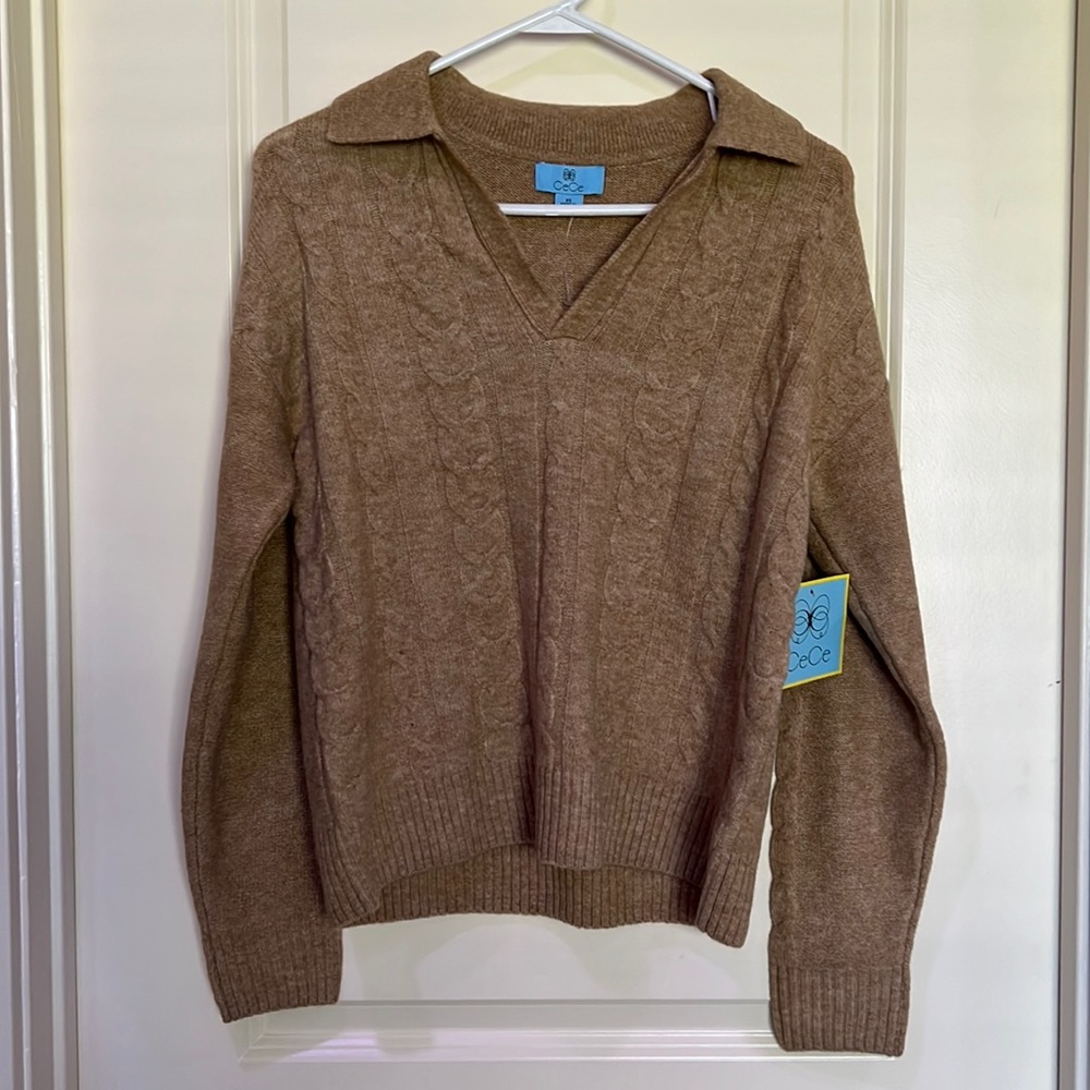 NWT Cable Knit Tan Sweater
